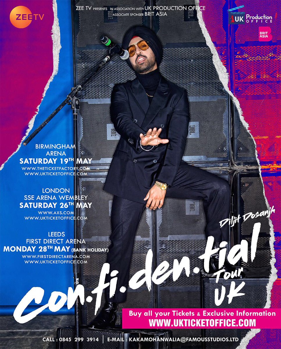 Photo of Punjabi star Diljit Dosanjh UK Tour May 2018 ( Buy Tickets Here)